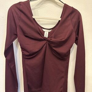 H&M Deep Burgundy Long Sleeve Top